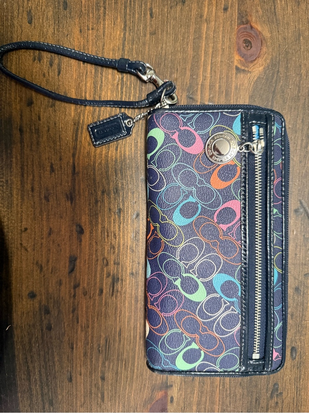 COACH CHELSEA NAVY SIGNATURE C WRISTLET